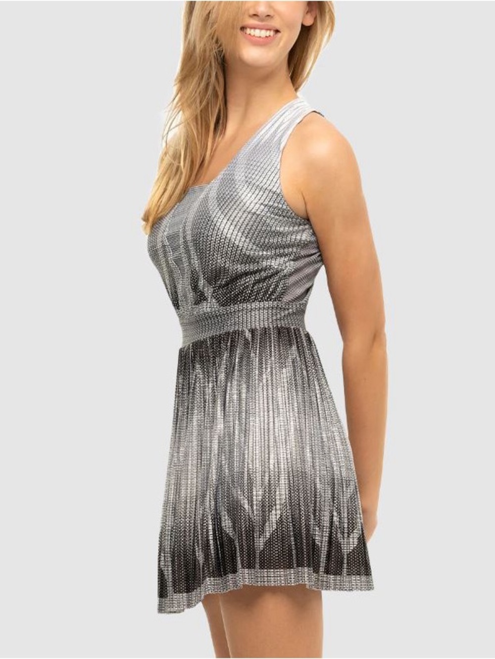 Lucky in Love Silver Ombre Sleeveless Mini Dress